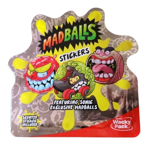 Sonic Madballs Wacky Pack Sticker Sonic Exclusive Scented Sealed New (2 Packs) - Picture 3 of 4